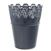 Pot rond plastique gris foncé Ø14xH18cm