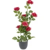 Pot rosier artificiel 7 têtes Ø25xH65cm rouge < Gifi Hot