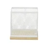 Pot à stylo bureau bambou et métal grillagé blanc 10x10x10cm < Gifi Hot