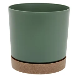 Pot tubo plastique vert et marron Ø13xH13cm < Gifi Hot