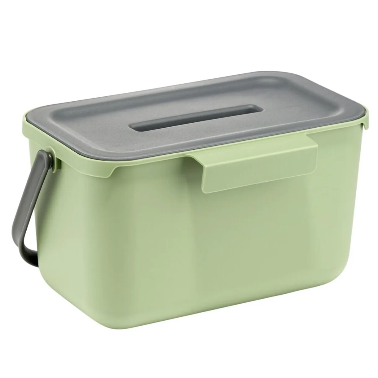 Poubelle compost de porte 4L plastique gris et vert 25,5x16,5xH14cm < Gifi Clearance