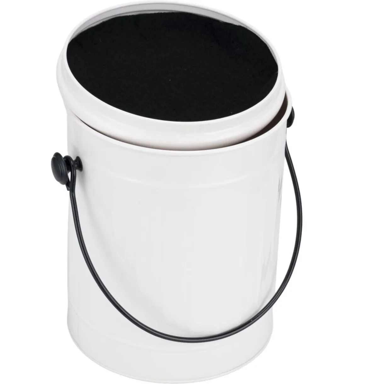 Poubelle à compost 5L avec filtre à charbon métal blanc Ø19xH22,5cm < Gifi