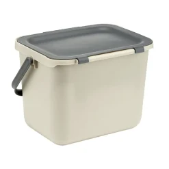 Poubelle à compost 6L plastique gris et beige 25,5x19xH18,5cm