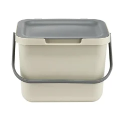 Poubelle à compost 6L plastique gris et beige 25,5x19xH18,5cm