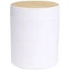 Poubelle à coton ronde métal blanc Ø13,7xH17,3cm 2,5L