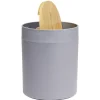 Poubelle à coton ronde métal gris Ø13,7xH17,3cm 2,5L