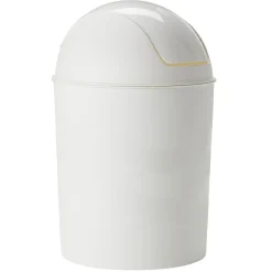Poubelle de salle de bain en plastique blanc 6L