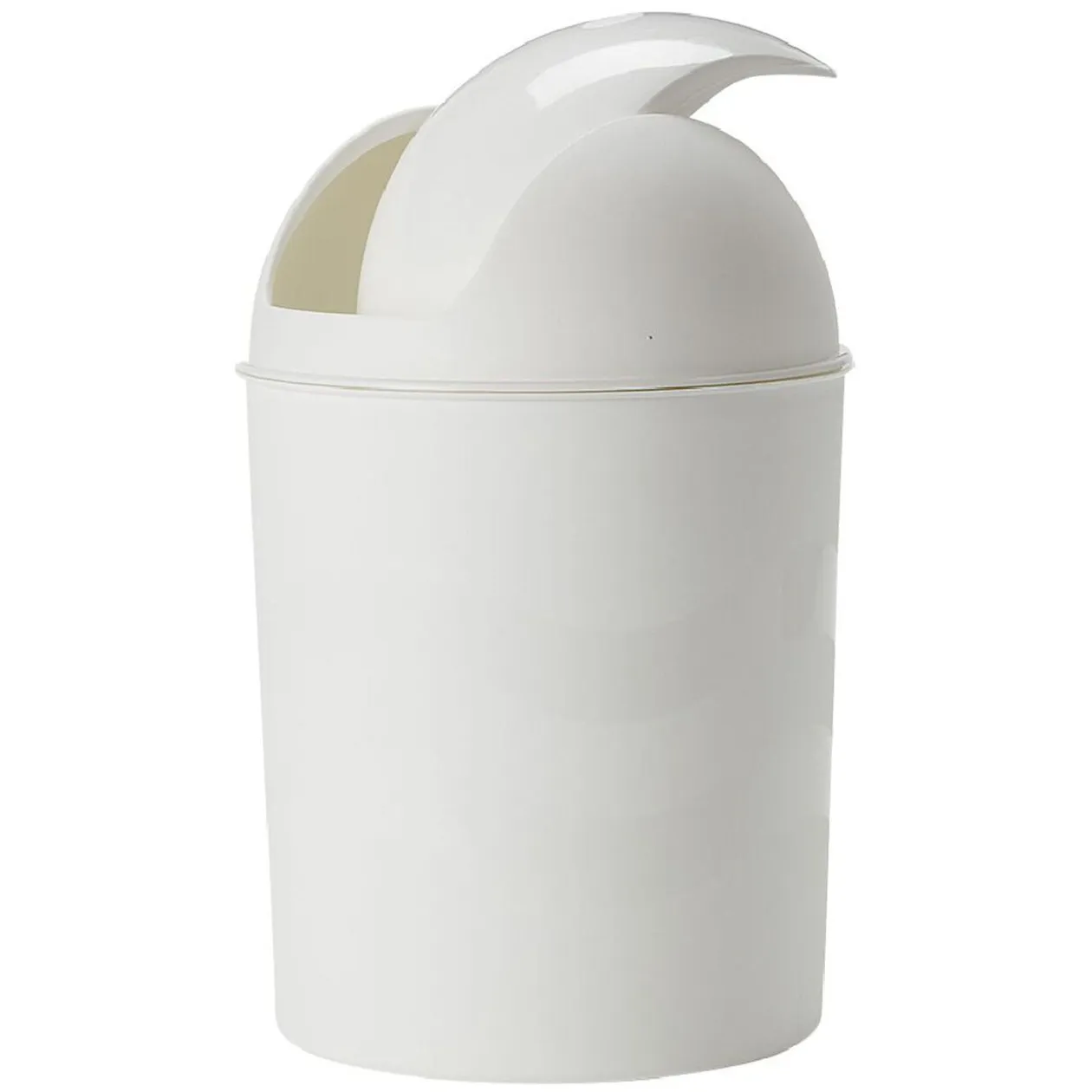 Poubelle de salle de bain en plastique blanc 6L