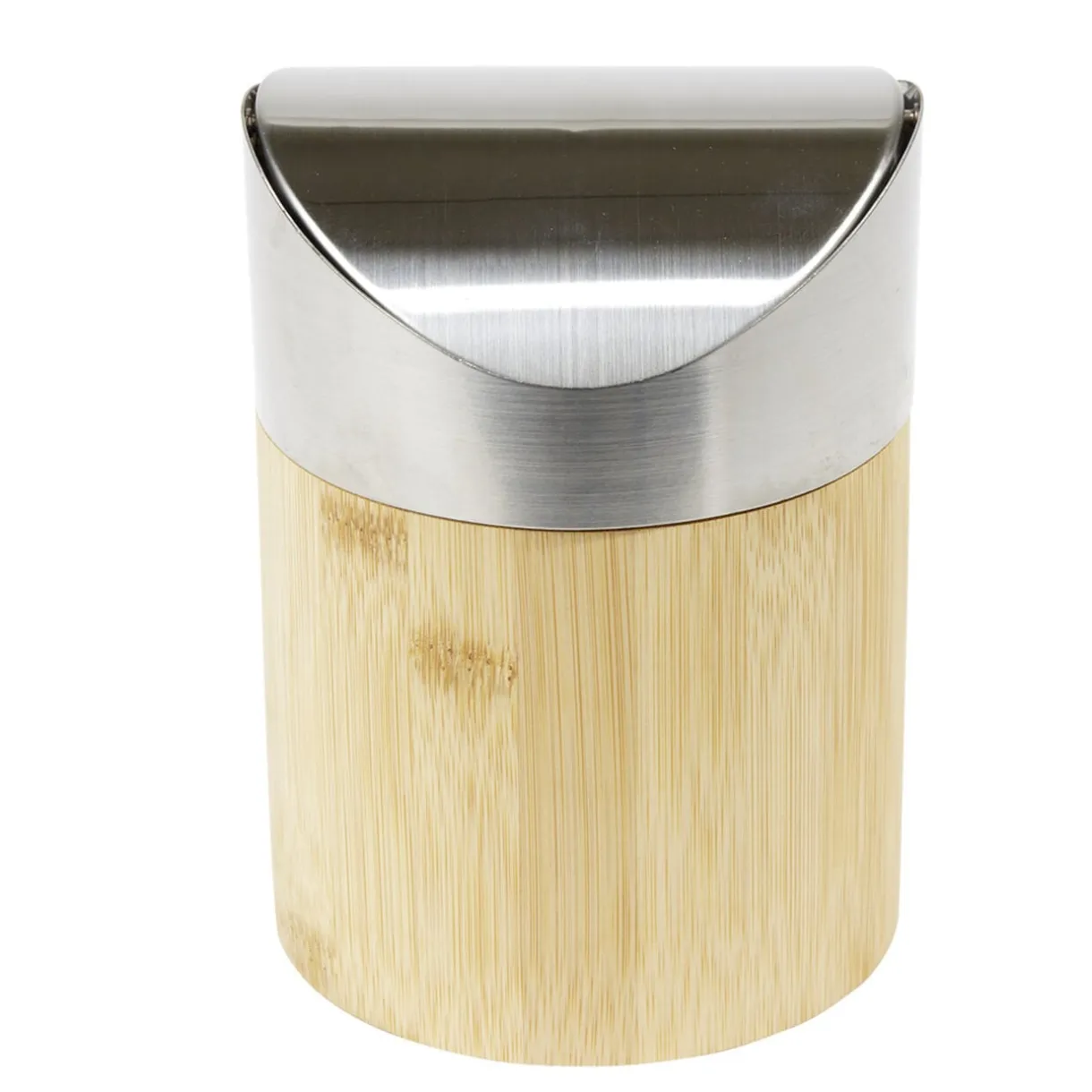 Poubelle de table en bambou et métal Ø12xH16,5cm < Gifi Hot