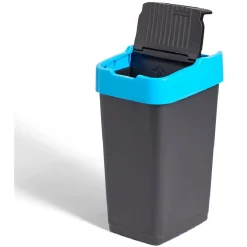Poubelle de tri pour papier 35L plastique bleu et noir < Gifi Clearance