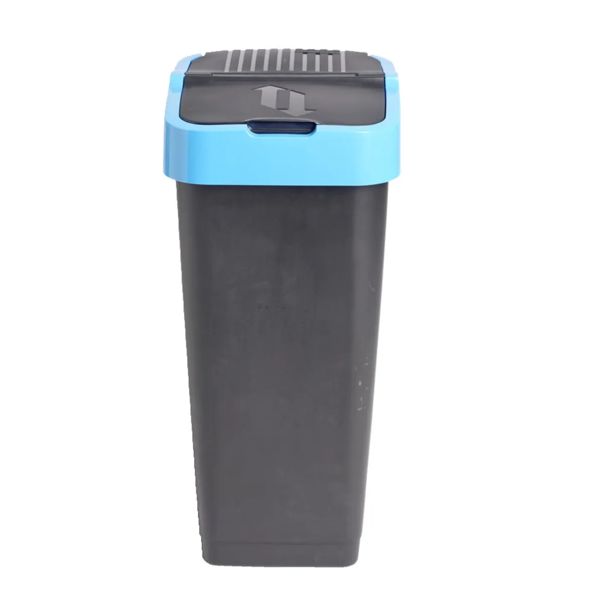 Poubelle de tri pour papier 60L plastique bleu et noir < Gifi Best