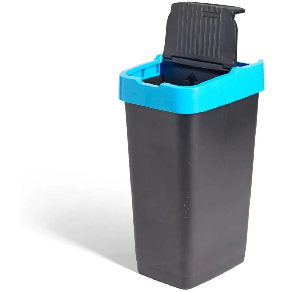 Poubelle de tri pour papier 60L plastique bleu et noir < Gifi Best