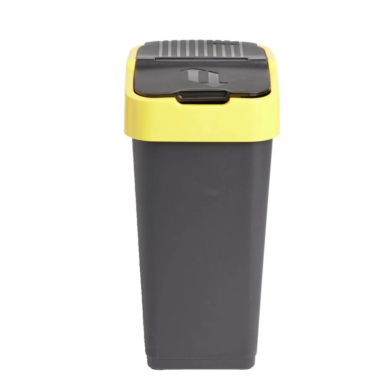 Poubelle de tri pour plastique 35L plastique jaune et noir
