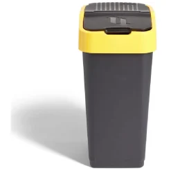 Poubelle de tri pour plastique 35L plastique jaune et noir