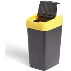 Poubelle de tri pour plastique 18L plastique jaune et noir