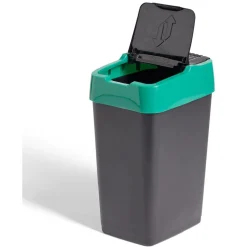 Poubelle de tri pour verre 18L plastique vert et noir < Gifi New