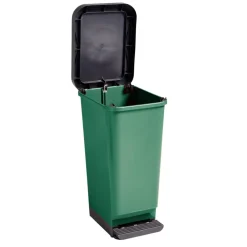 Poubelle en plastique vert 45L avec pédale rétractable 29x38,5xH61cm < Gifi Outlet