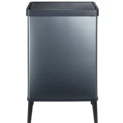Poubelle haute 54L sur pieds avec couvercle push bleu perle H70cm < Gifi Online