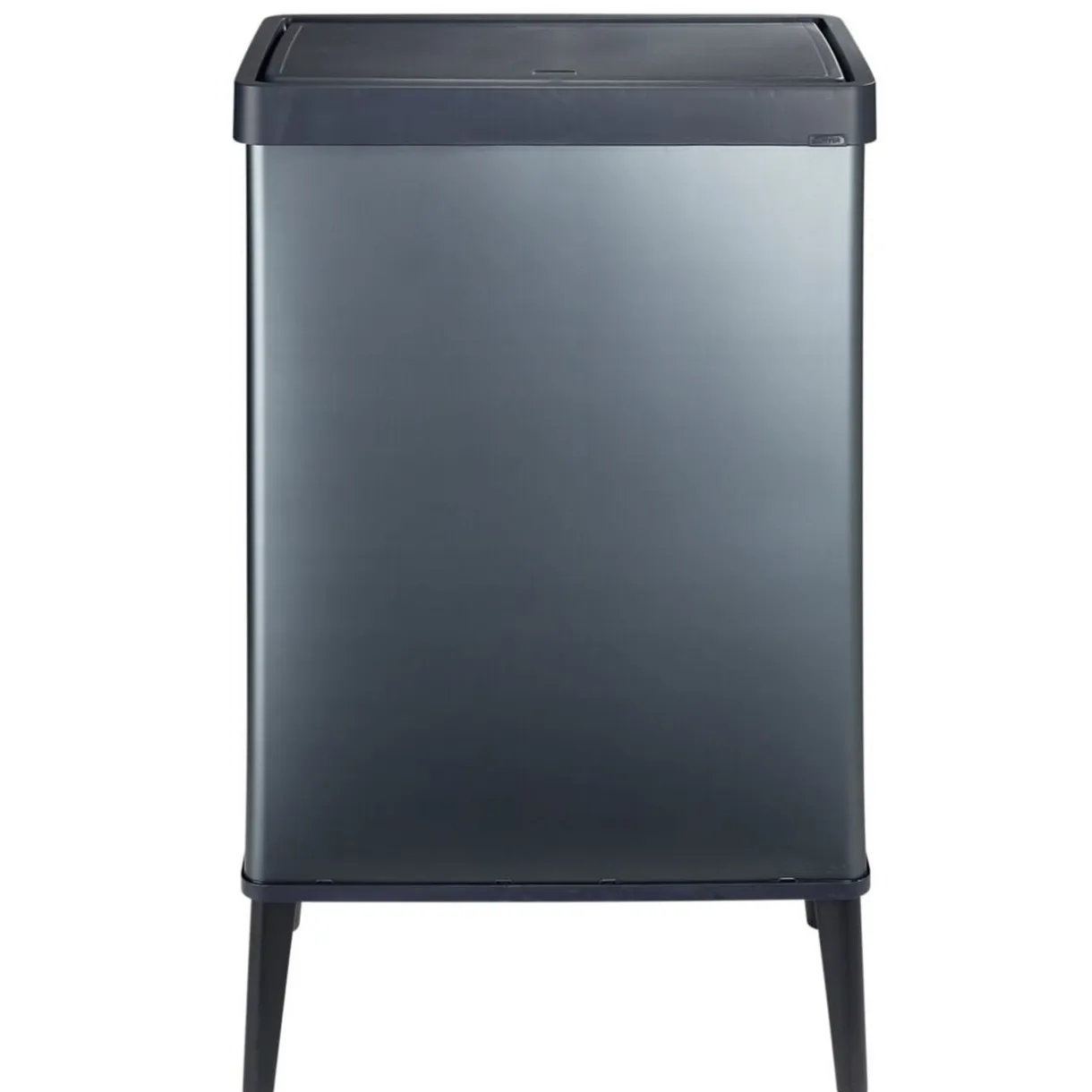 Poubelle haute 54L sur pieds avec couvercle push bleu perle H70cm < Gifi Online