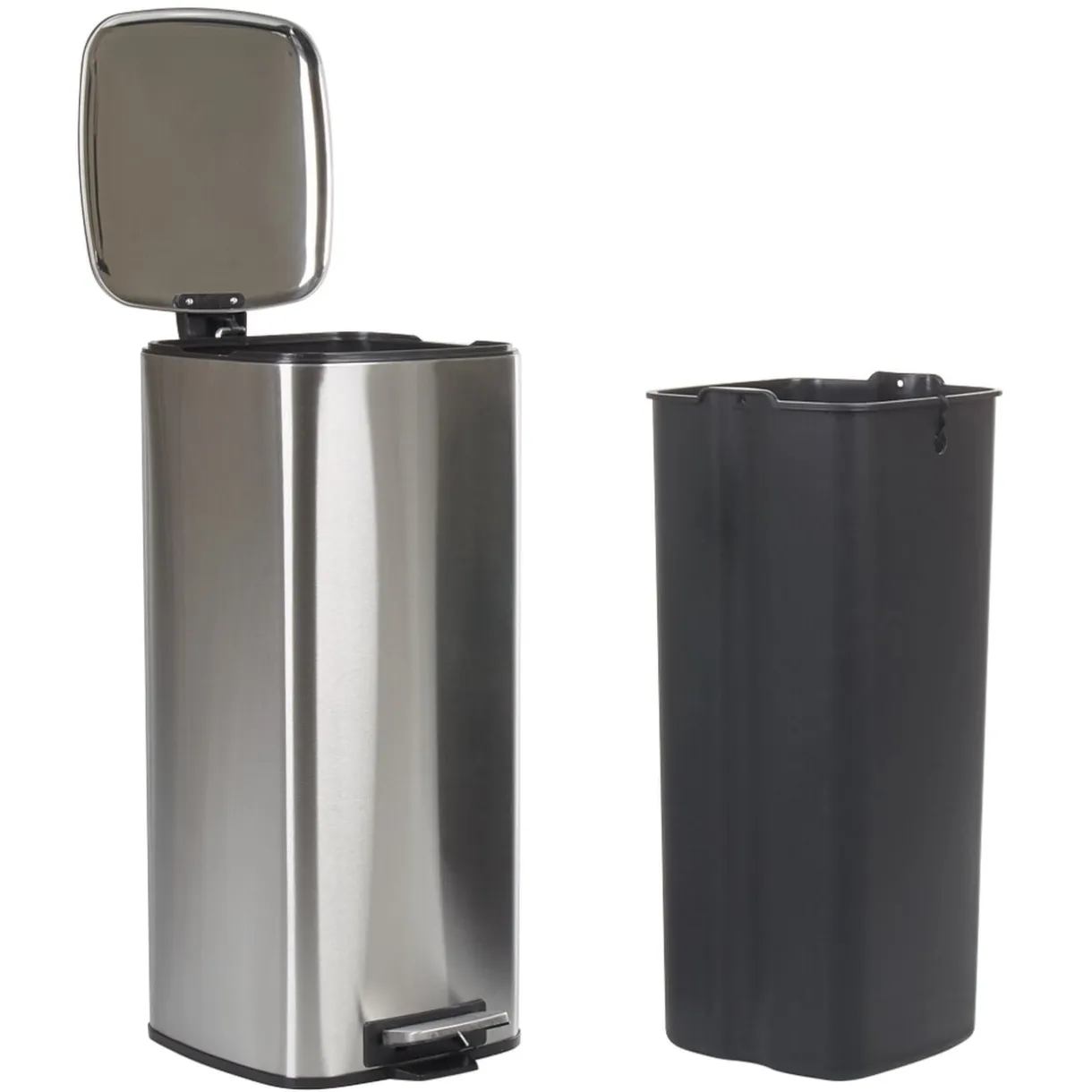 Poubelle pédale gris métallisé 30L < Gifi Clearance