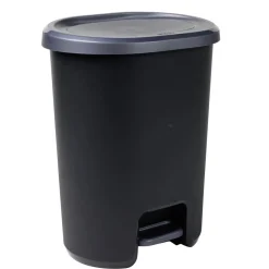 Poubelle à pédale 27L Lynea plastique noir 37x29,5xH46cm