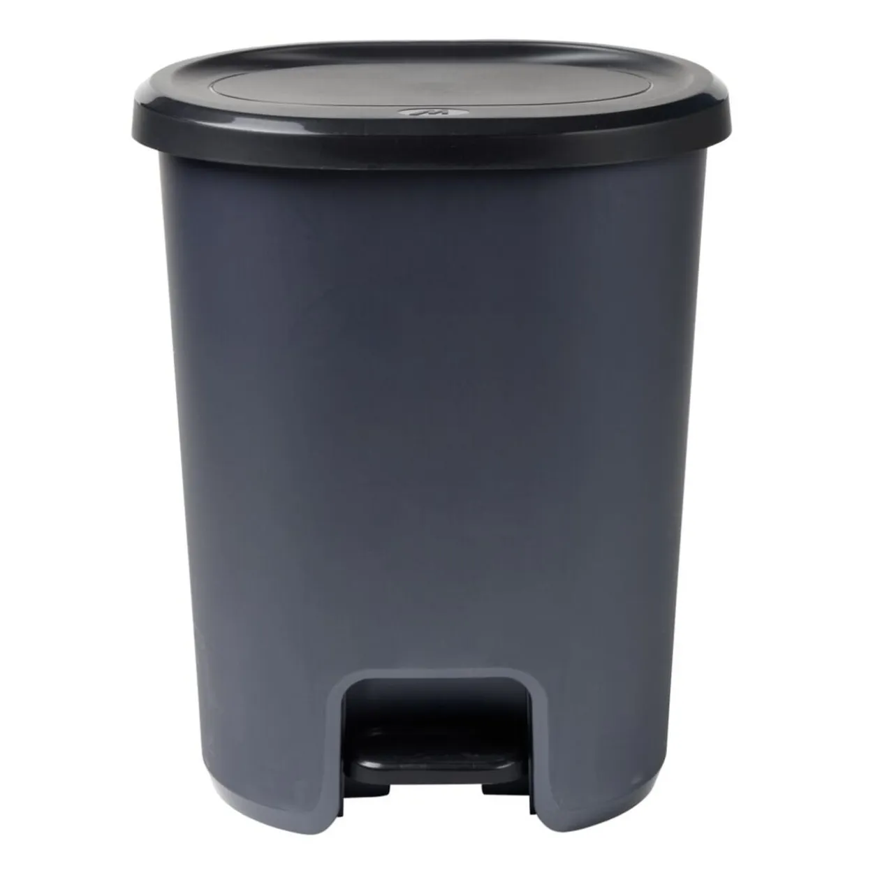 Poubelle à pédale 27L plastique noir et gris foncé 37x30xH46cm