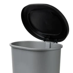 Poubelle à pédale 27L plastique noir et gris foncé 37x30xH46cm