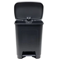 Poubelle à pédale 25L plastique noir et gris 36x26,5xH45,5cm < Gifi Online