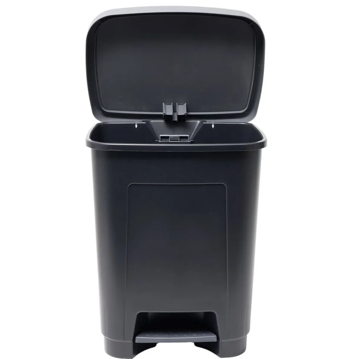 Poubelle à pédale 25L plastique noir et gris 36x26,5xH45,5cm < Gifi Online
