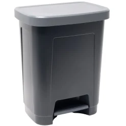 Poubelle à pédale 25L plastique noir et gris 36x26,5xH45,5cm < Gifi Online