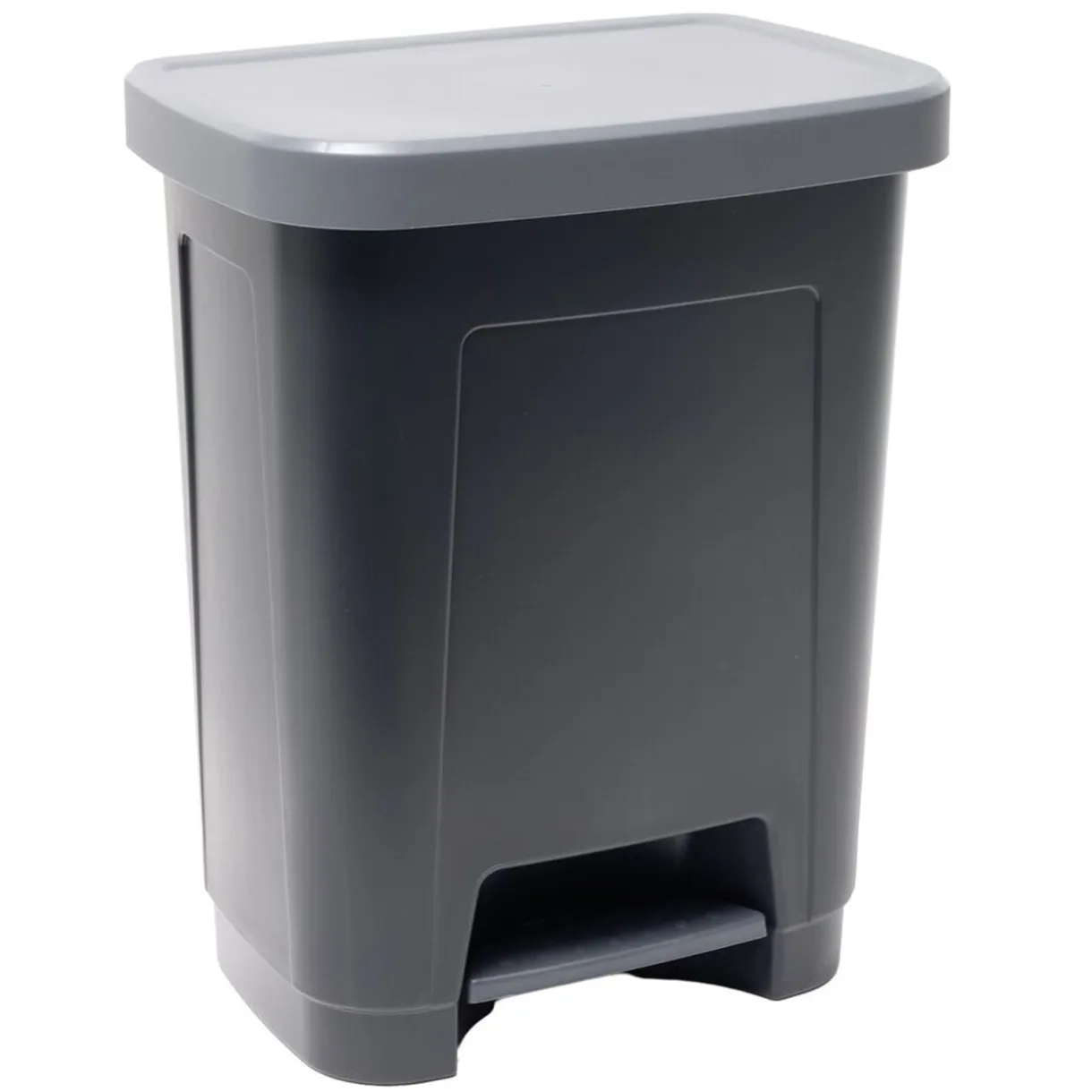 Poubelle à pédale 25L plastique noir et gris 36x26,5xH45,5cm < Gifi Online