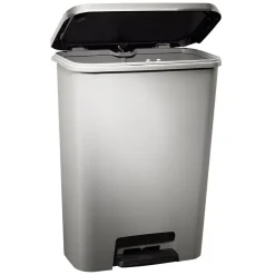 Poubelle à pédale plastique gris 50L