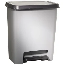 Poubelle à pédale plastique gris 25L