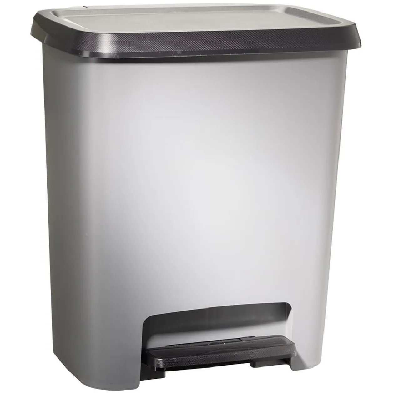 Poubelle à pédale plastique gris 25L