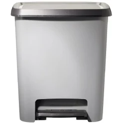 Poubelle à pédale plastique gris 25L