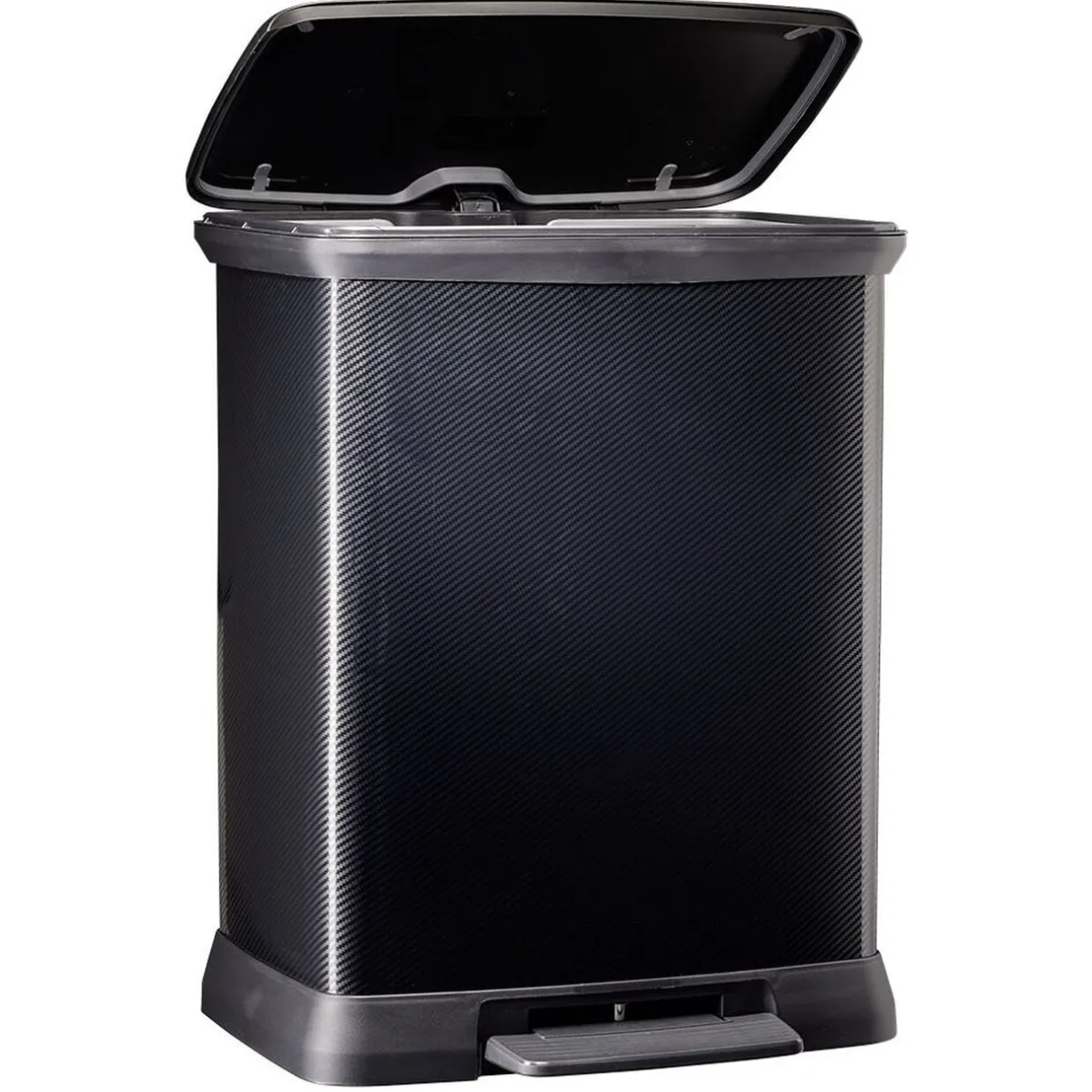 Poubelle à pédale plastique noir carbone 30L < Gifi Clearance