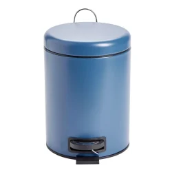 Poubelle à pédale salle de bain métal bleu 5L Ø20,5xH27,5cm < Gifi Clearance
