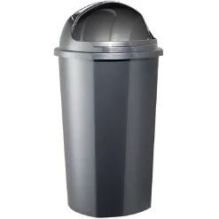 Poubelle à rabat plastique noir gris 25L < Gifi Clearance