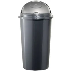 Poubelle à rabat plastique noir gris 25L < Gifi Clearance