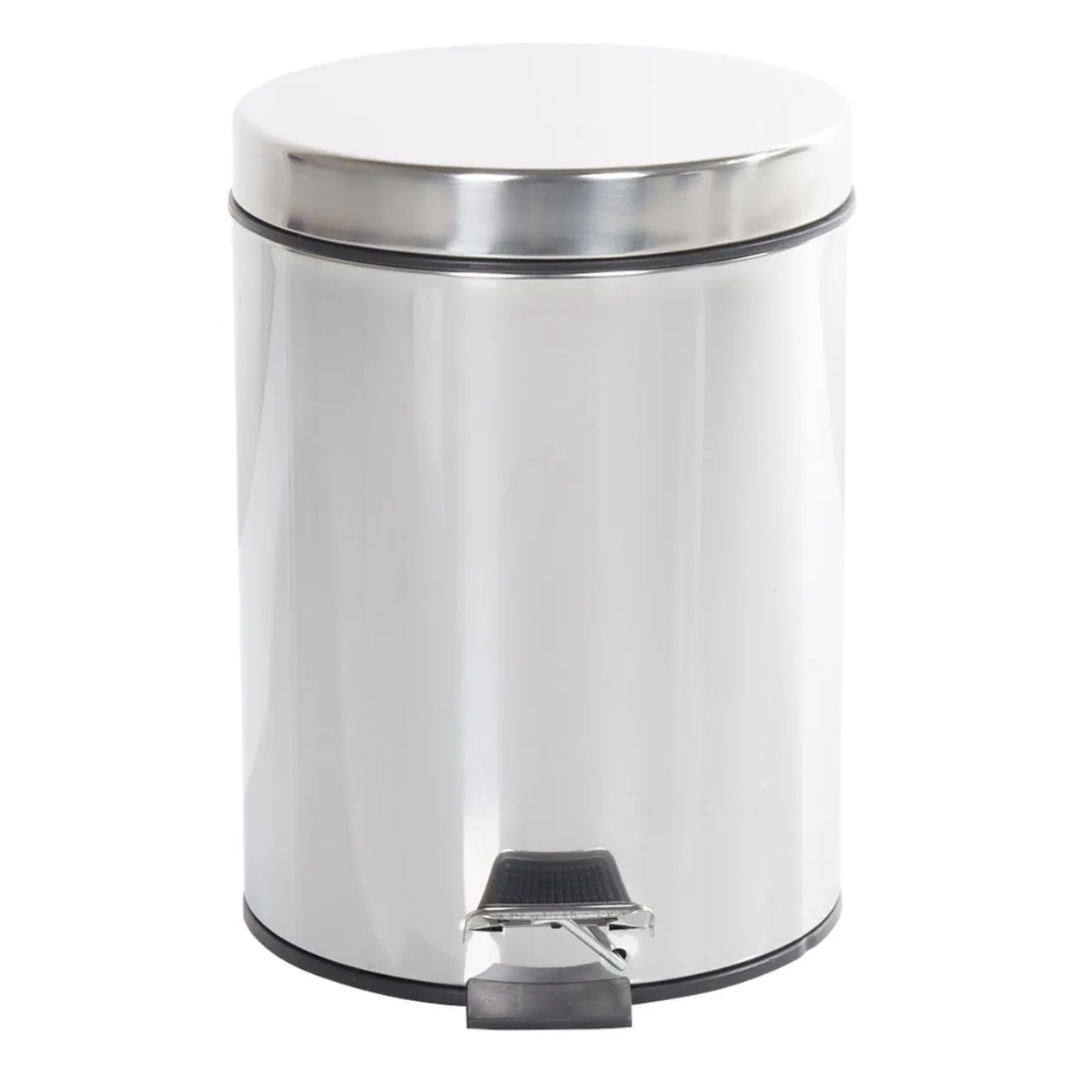 Poubelle ronde gris métallisé 5 L