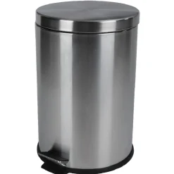 Poubelle ronde pédale gris métallisé 20 L < Gifi Online