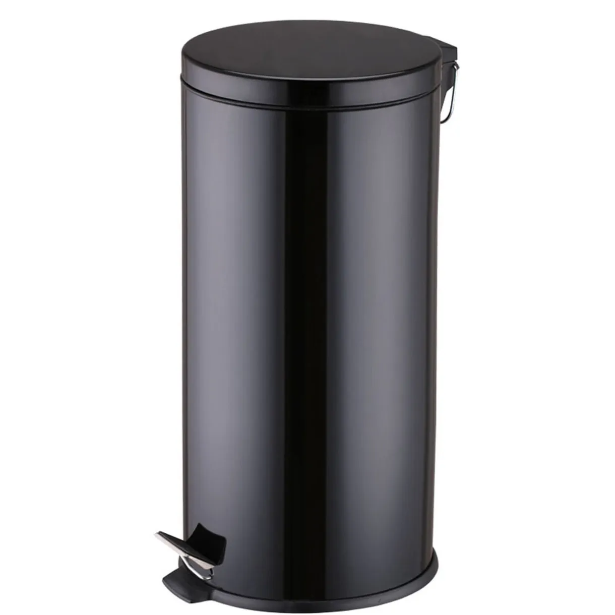 Poubelle ronde pédale noir 30L < Gifi