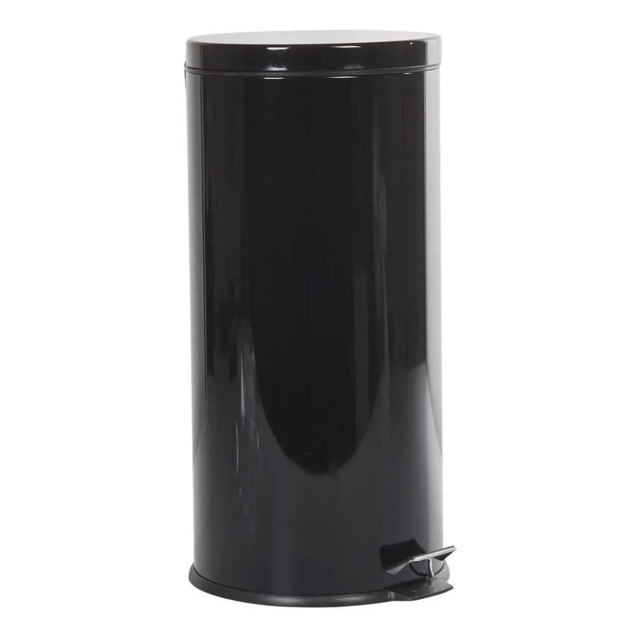 Poubelle ronde pédale noir 30L < Gifi