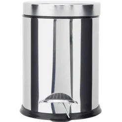 Poubelle salle de bain inox gris chromé 3L - Ø17xH24cm < Gifi Sale