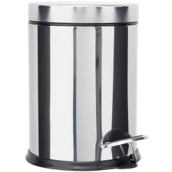 Poubelle salle de bain inox gris chromé 3L - Ø17xH24cm < Gifi Sale