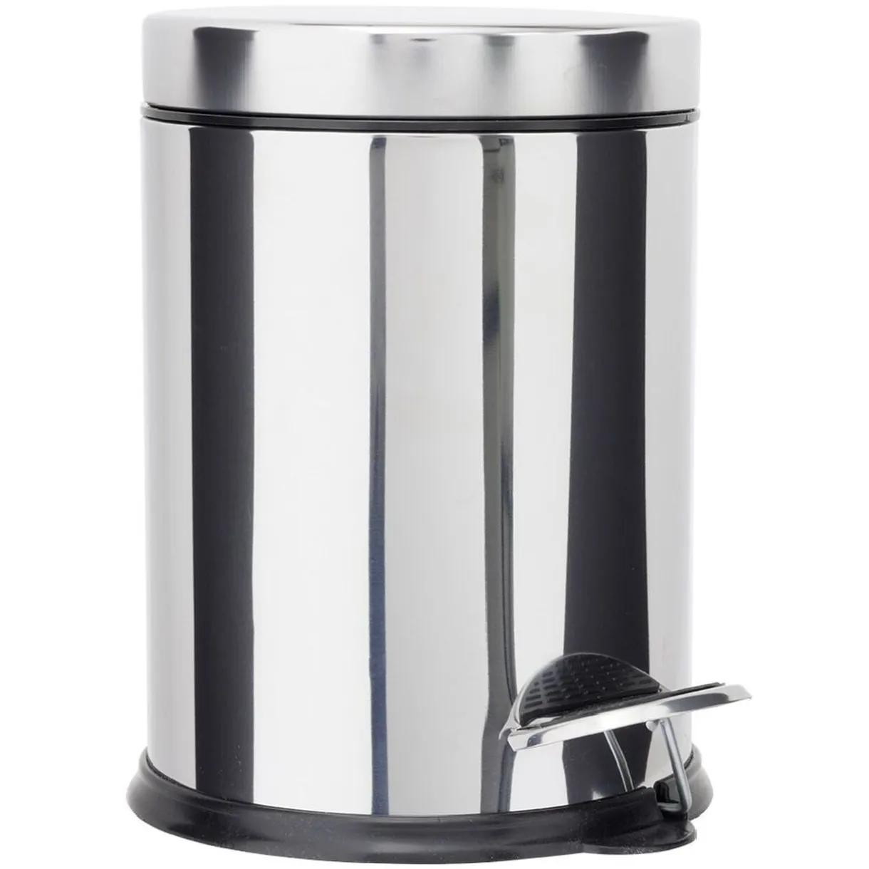 Poubelle salle de bain inox gris chromé 3L - Ø17xH24cm < Gifi Sale