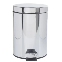 Poubelle salle de bain 3 L grise chromée