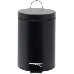 Poubelle salle de bain métal 3L noir