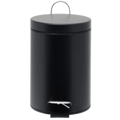 Poubelle salle de bain métal 3L noir