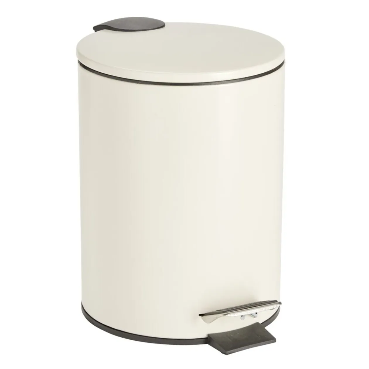 Poubelle salle de bain à pédale 3L beige Ø17xH23,5cm